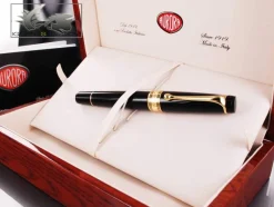 Aurora Rollerball<Optima - Resin w/ Gold Plated Trim Rollerball Pen - AU-97 Black