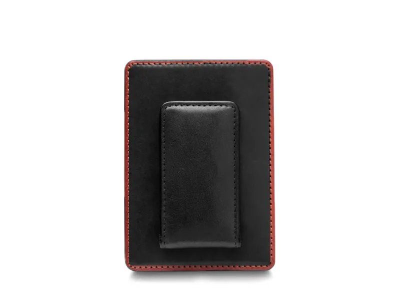 Bosca Men's Wallets<Deluxe Front Pocket Wallet Montreal Black and Amber Leather