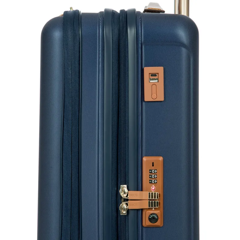 Bric's Carry-on Luggage<Brics Capri 21 Spinner With Pocket Expandable On Sale Matte Blue