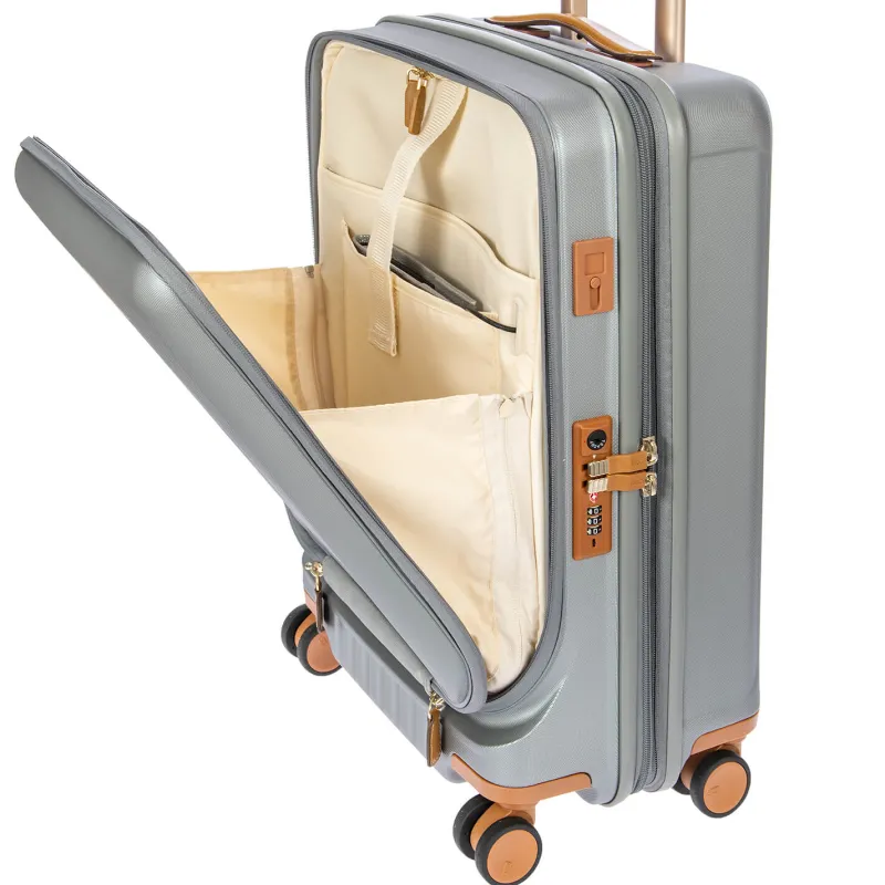 Bric's Carry-on Luggage<Brics Capri 21 Spinner With Pocket Expandable On Sale Silver Shine