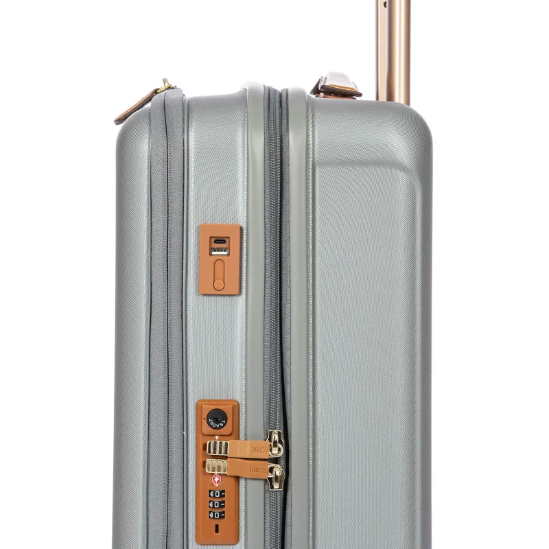 Bric's Carry-on Luggage<Brics Capri 21 Spinner With Pocket Expandable On Sale Silver Shine