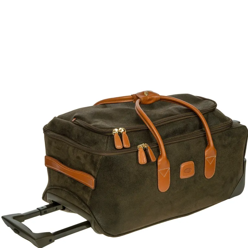 Bric's Carry-on Luggage<LIFE 21" CARRY-ON ROLLING DUFFLE BAG - OLIVE OR BLACK Olive with Olive Lining