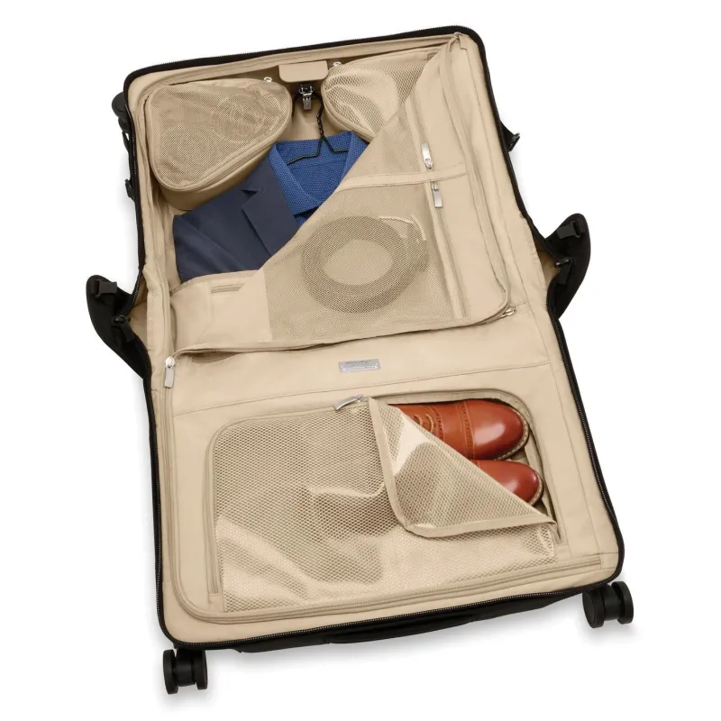 Briggs & Riley Garment Bags|Carry-on Luggage<Briggs and Riley Baseline BLU174SP4 Wide Carry on Wheeled Garment Bag Black