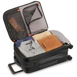 Briggs & Riley Checked|Carry-on Luggage<Briggs and Riley ZDX Domestic Carry on Expandable Spinner Black