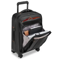Briggs & Riley Checked|Carry-on Luggage<Briggs and Riley ZDX Domestic Carry on Expandable Spinner Black
