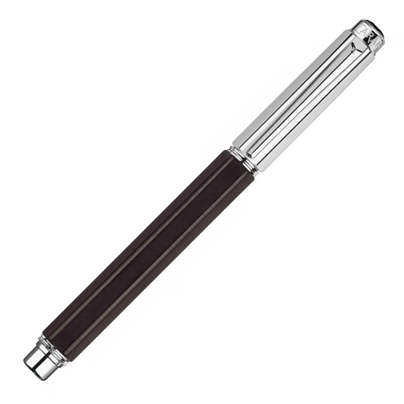 Caran D'Ache Rollerball|Felt Tip<Caran d Ache Varius Ebony Wood Silver Plated and Rhodium Coated Roller