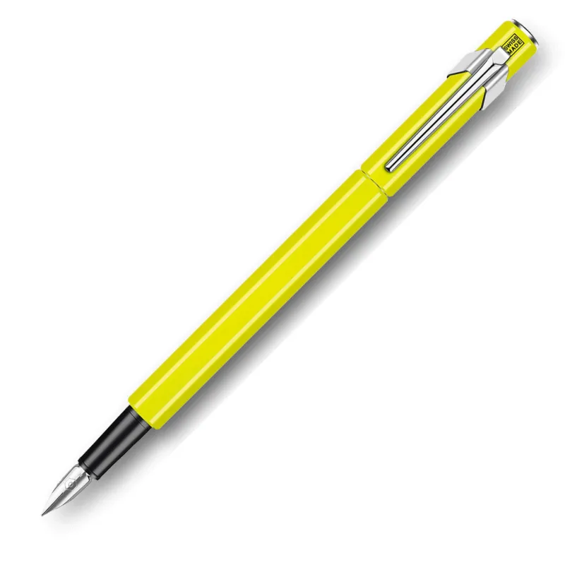 Caran D'Ache Fountain<Caran dAche 849 Metal Yellow Fluo Fountain Pen on Sale Altman Luggage