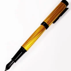 Conklin Fountain<Herringbone Fountain Pen Yellow and Black | Altman Luggage