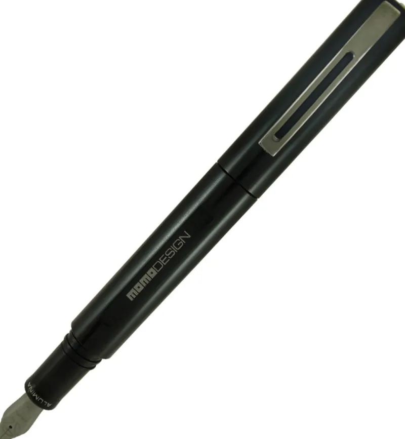 Delta Pen Closeouts|Fountain<MOMO Design Alumina Fountain Pen Anodized Aluminum Black