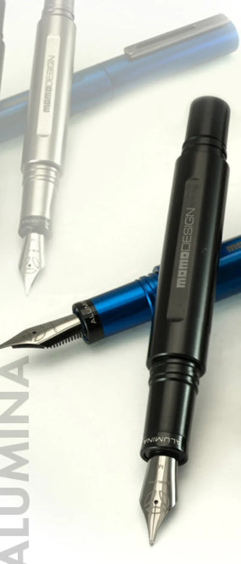 Delta Pen Closeouts|Fountain<MOMO Design Alumina Fountain Pen Anodized Aluminum Black