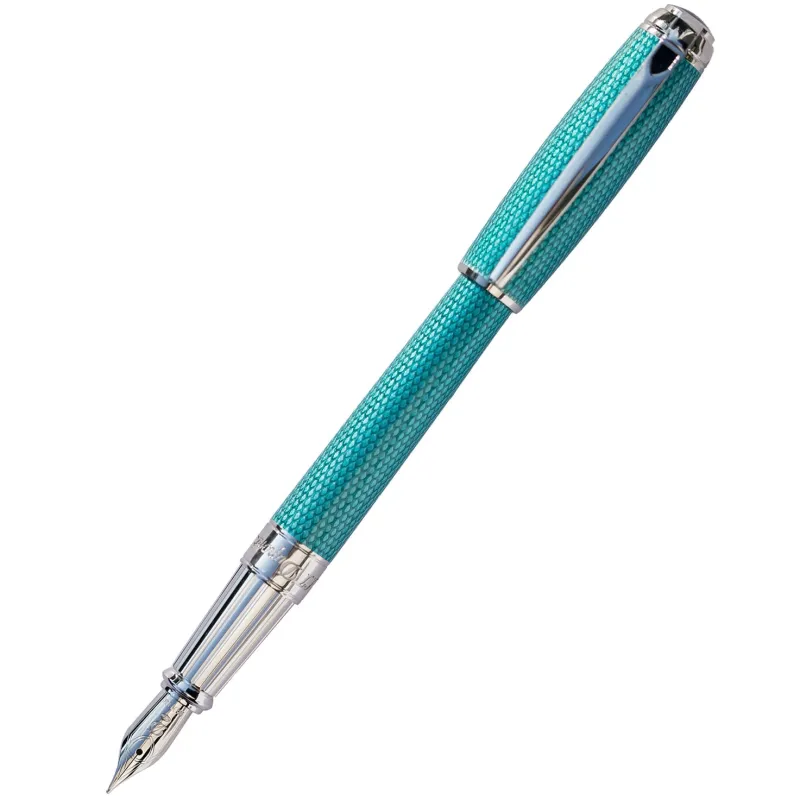 S.T. Dupont Fountain<Dupont Line D Diamond Guilloche Fountain Pen Altman Luggage Aquamarine
