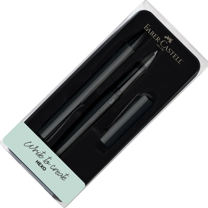 Faber-Castell Rollerball<Faber Castell Hexo Rollerball and Ballpoint Pen Set | Pen Sale Black
