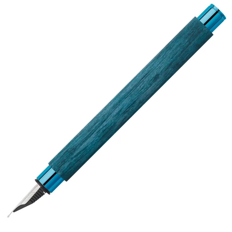 Faber-Castell Limited Edition|Fountain<Faber Castell Limited Edition Blue Wood Fountain Pen | Pen Sale