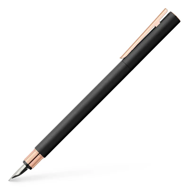 Faber-Castell Fountain<NEO Slim Fountain Pen Black Matte & Rose Gold