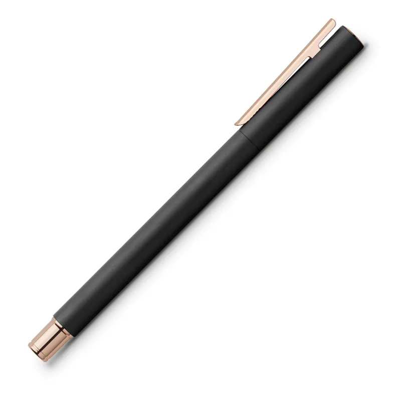 Faber-Castell Rollerball<NEO Slim Rollerball Pen Black Matte with Rose Gold
