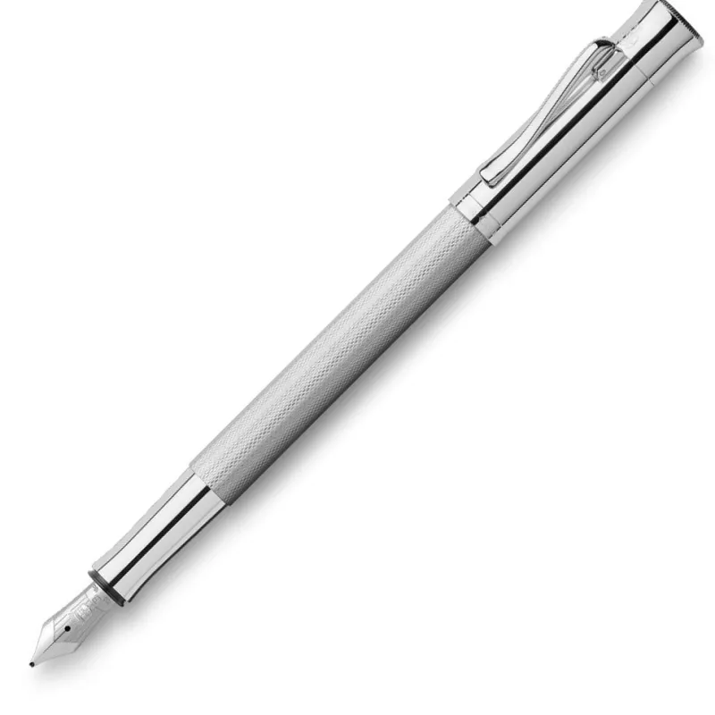 Graf Von Faber-Castell Fountain<Guilloche Fountain Pen Rhodium