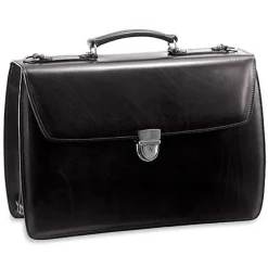 Jack Georges Portfolios|Business Cases<| Elements Collection Triple Gusset Flap Over Leather Briefcase 4403 | Altman Luggage