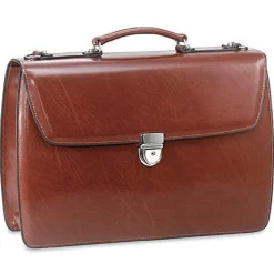 Jack Georges Portfolios|Business Cases<| Elements Collection Triple Gusset Flap Over Leather Briefcase 4403 | Altman Luggage
