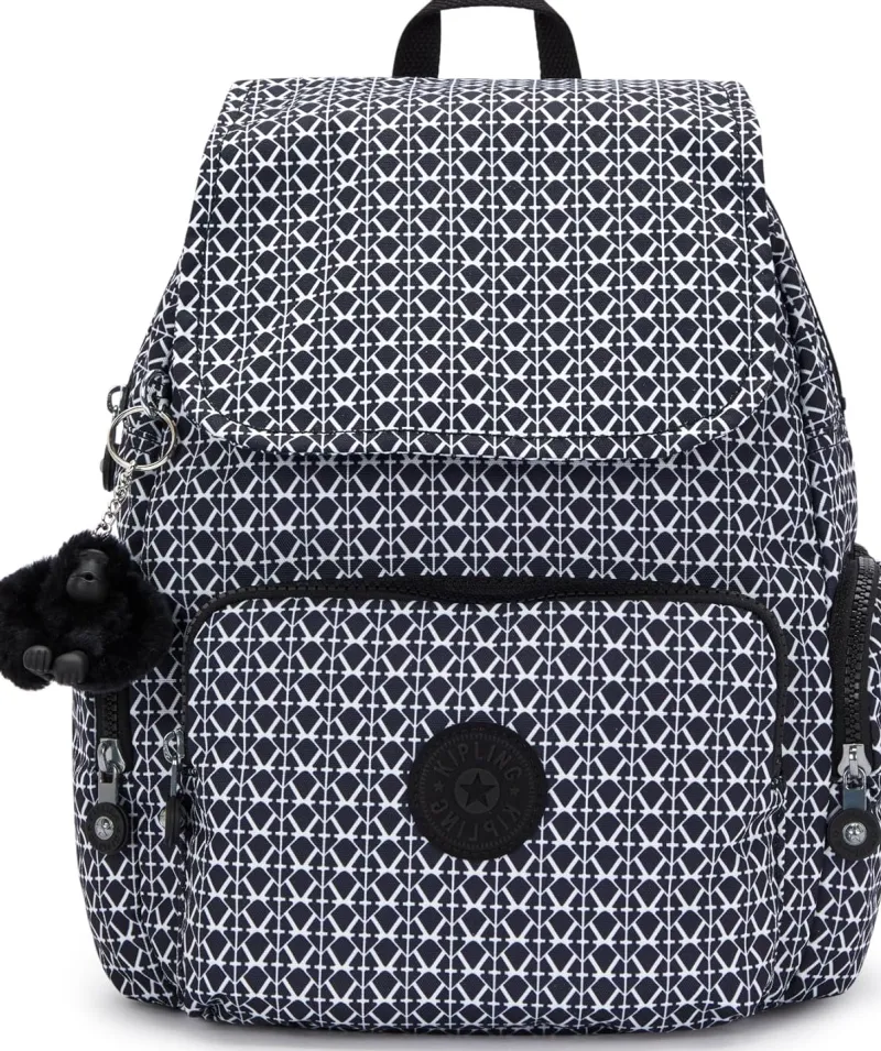 Kipling Backpacks<City City Zip Small Backpack Signature Print | Altman Luggage