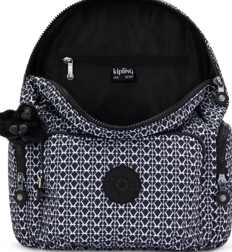 Kipling Backpacks<City City Zip Small Backpack Signature Print | Altman Luggage