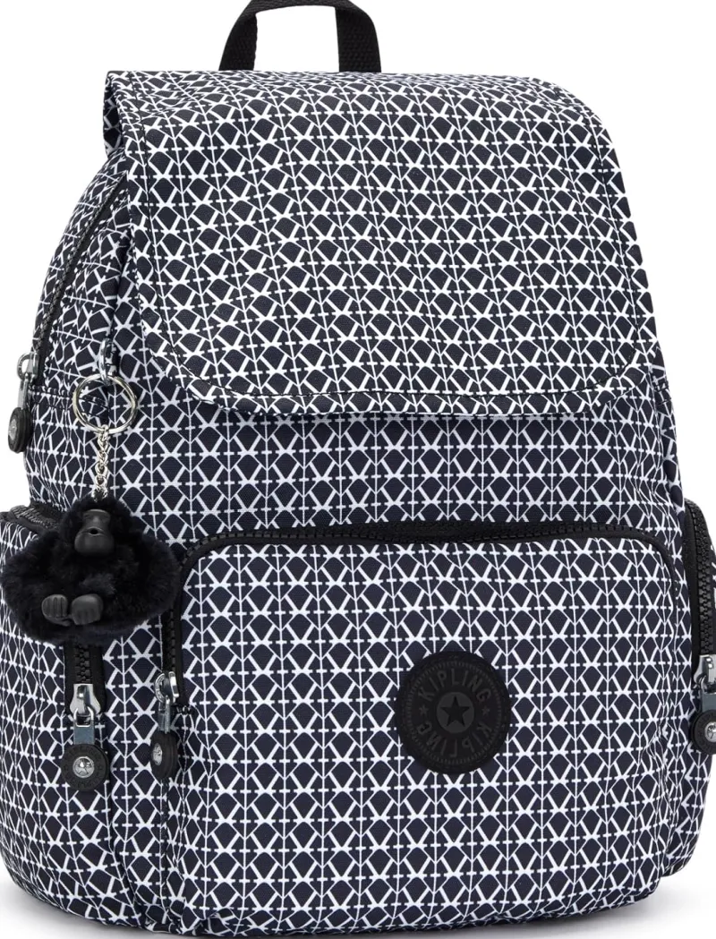 Kipling Backpacks<City City Zip Small Backpack Signature Print | Altman Luggage