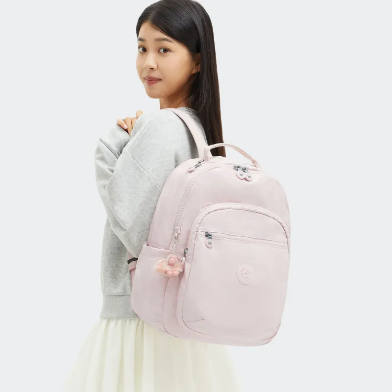 Kipling Backpacks<Seoul Large Metallic Pink Shine Laptop Backpack | Altman Luggage