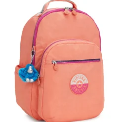 Kipling Backpacks<Seoul Large Nylon 15 Laptop Backpack Cool Coral Shade