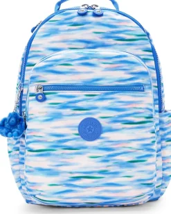 Kipling Business Cases|Backpacks<Seoul Large Printed 15 Laptop Backpack Diluted Blue