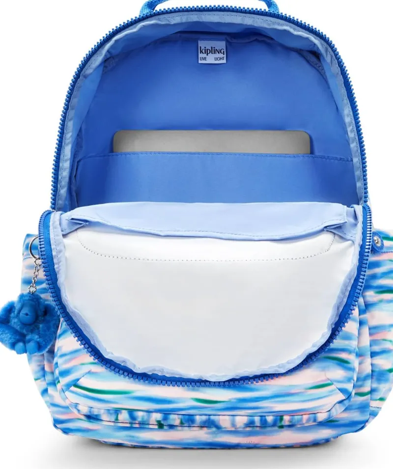 Kipling Business Cases|Backpacks<Seoul Large Printed 15 Laptop Backpack Diluted Blue