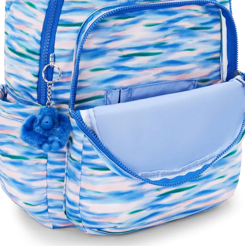 Kipling Business Cases|Backpacks<Seoul Large Printed 15 Laptop Backpack Diluted Blue