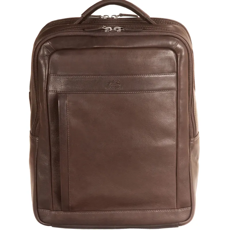 Mancini Portfolios|Business Cases<Leather Backpack for 15.6" Laptop / Tablet, 12" x 5.25" x 15",