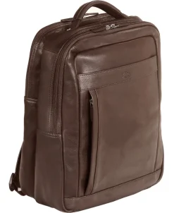 Mancini Portfolios|Business Cases<Leather Backpack for 15.6" Laptop / Tablet, 12" x 5.25" x 15",