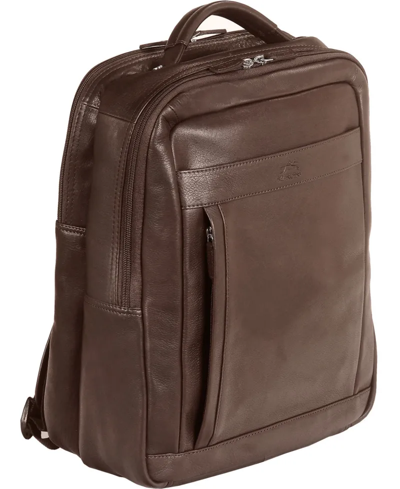 Mancini Portfolios|Business Cases<Leather Backpack for 15.6" Laptop / Tablet, 12" x 5.25" x 15",