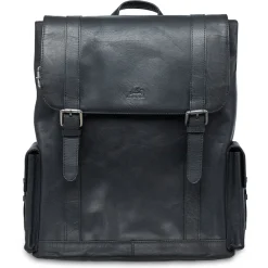 Mancini Portfolios|Attaches & Briefcases<Leather Backpack for 15'' Laptop, 12.75" x 5.25" x 14.5", Blac