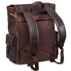 Mancini Portfolios|Business Cases<Leather Backpack for 15'' Laptop, 12.75" x 5.25" x 14.5", Brow