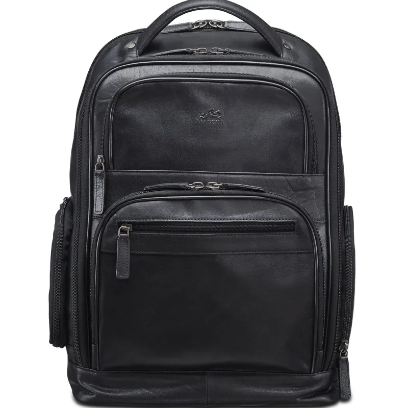 Mancini Portfolios|Business Cases<Leather Backpack for 15.6" Laptop with RFID Secure Pocket, 12.