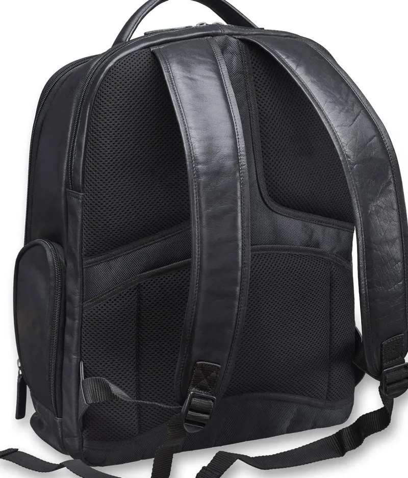 Mancini Portfolios|Business Cases<Leather Backpack for 15.6" Laptop with RFID Secure Pocket, 12.