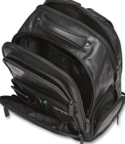 Mancini Portfolios|Business Cases<Leather Backpack for 15.6" Laptop with RFID Secure Pocket, 12.