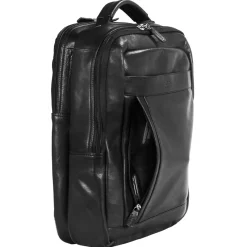 Mancini Portfolios|Business Cases<Leather Backpack for 15.6" Laptop / Tablet, 12" x 5.25" x 15",