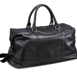 Mancini Portfolios|Attaches & Briefcases<Leather Carry-on Duffle Bag, 20" x 10" x 12", Black