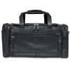 Mancini Portfolios|Attaches & Briefcases<Leather Carry-on Duffle Bag, 20" x 10.75" x 10.75", Black