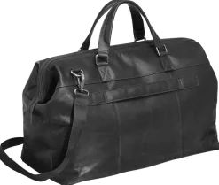 Mancini Portfolios|Attaches & Briefcases<Leather Classic Carry-on Duffle Bag, 20" x 10" x 13.5", Black