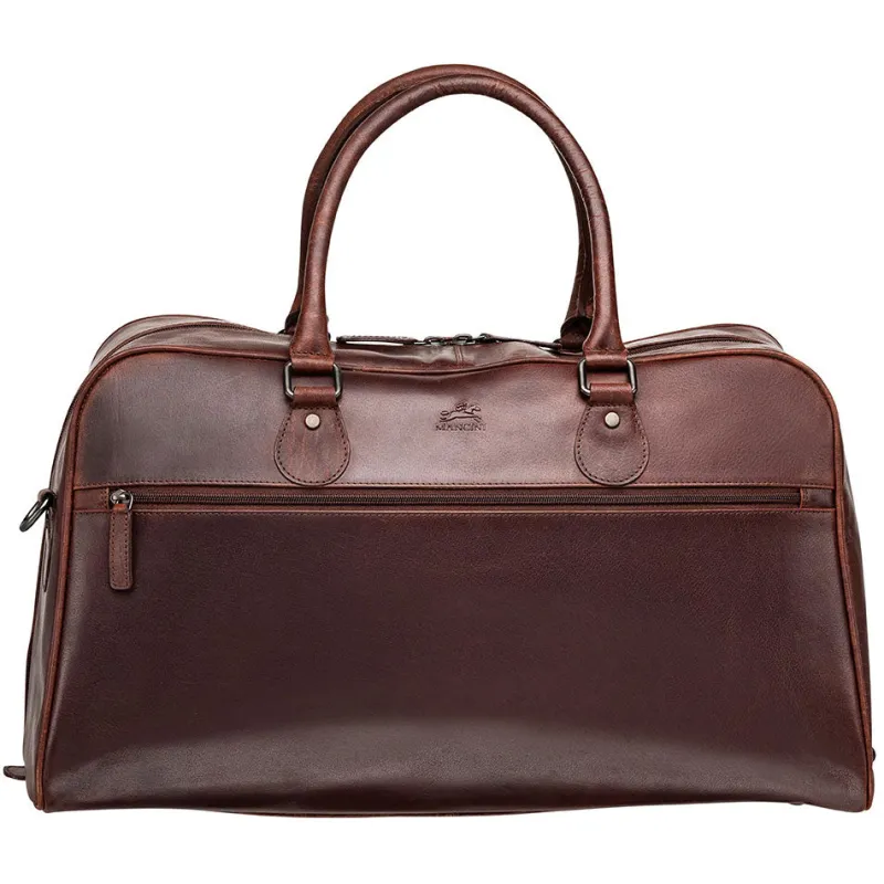 Mancini Portfolios|Attaches & Briefcases<Leather Classic Duffle Bag, 21.5" x 11" x 14", Brown