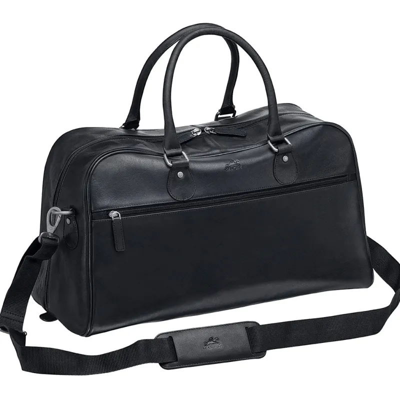 Mancini Portfolios|Attaches & Briefcases<Leather Classic Duffle Bag, 21.5" x 11" x 14", Black