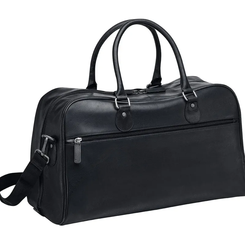 Mancini Portfolios|Attaches & Briefcases<Leather Classic Duffle Bag, 21.5" x 11" x 14", Black