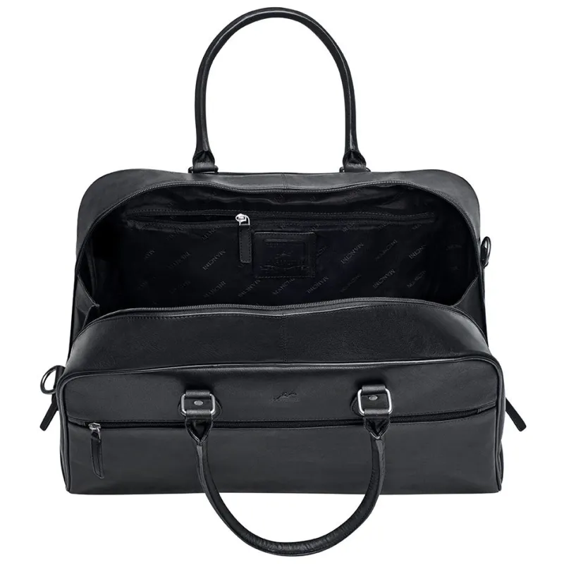 Mancini Portfolios|Attaches & Briefcases<Leather Classic Duffle Bag, 21.5" x 11" x 14", Black