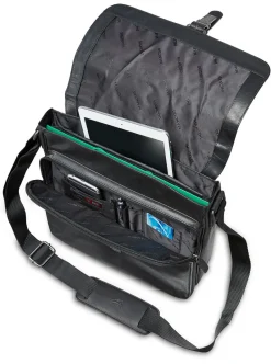 Mancini Portfolios|Business Cases<Leather Crossover Bag for 12" Laptop / Tablet with RFID Secure