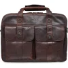 Mancini Portfolios|Business Cases<Leather Double Compartment Briefcase for 15.6" Laptop with RFI
