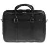Mancini Portfolios|Business Cases<Leather Double Compartment Zippered Briefcase for 15.6" Laptop