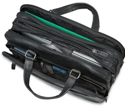 Mancini Portfolios|Business Cases<Leather Expandable Double Compartment Briefcase for 15.6'' Lap